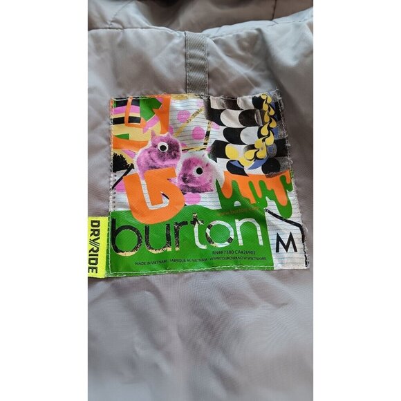 Burton Women’s M Dry Ride Jet Set Snowboard Jacket Hooded Gray Plaid Coat Photos - Picture 11 of 16